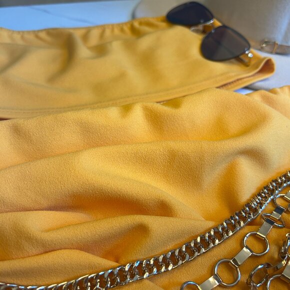 strapless yellow two piece set - Picture 3 of 6
